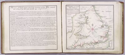 Chart showing the sea coast of England and Wales, plate from 